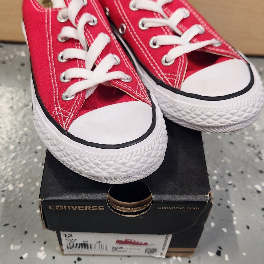 NEW Converse All Star Ox Red Sneakers Youth Size 12